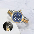 twotone gold blue dial